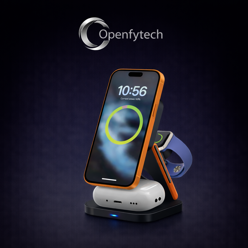 Estacion de carga rapida inalámbrica portátil 3 en 1 modelo 2026 para Apple